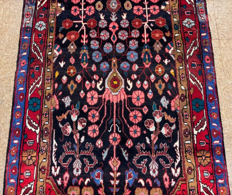 Hand Knotted Tribal Nahavand 4x9 Traditional Blue Red Wool Oriental Area Rug gallery