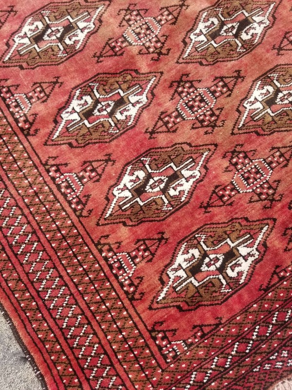 Vintage Distressed Hand Made Traditional Oriental Wool Brown Rug 6.2x4.4ft gallery