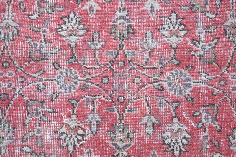 Vintage Turkish Rug 43'' x 81'' Muted Dye Oushak Rug Hand-knotted Wool Rug gallery