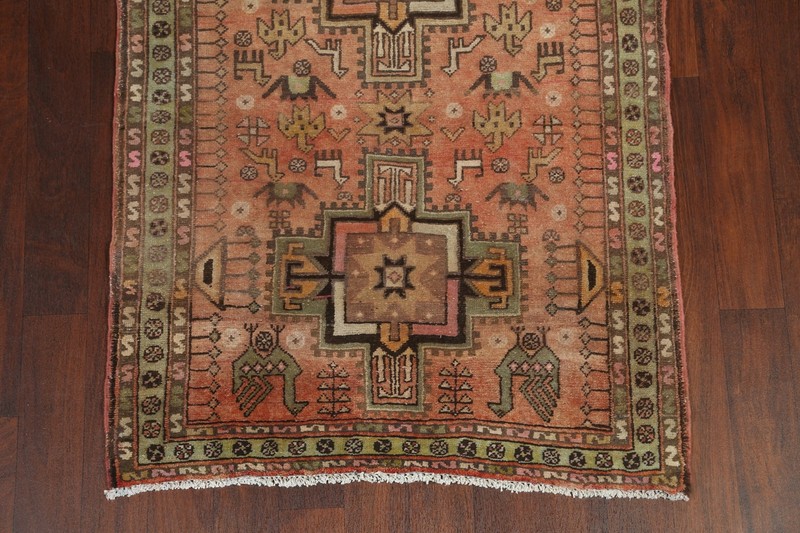 MEMORIAL DEAL Antique Traditional Tribal Geometric Runner Rug Wool Handmade 4x11 gallery