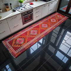 Vintage Handwoven Rug Turkish Runner Rug | 3×12 | Hallway Carpet, Kitchen Rug