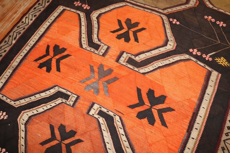 Vintage Decorative Turkish Anatolian Kars Kilim Gallery Size 6'3''x14'8'' gallery