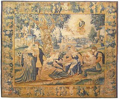 Antique 18th Century Flemish Mythological Tapestry, with The Greek Deity Apollo