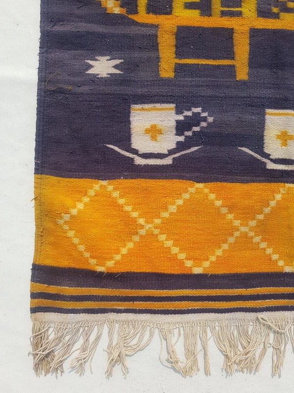 Vintage Traditional Handcrafted Turkish Kilim Rug for Home Décor 196x106 cm gallery