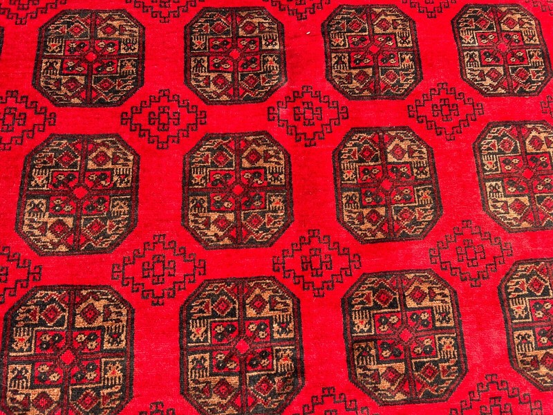 8 x 11 Turkoman Rug – Afghan Elephant Foot Wool Tribal Carpet, Geometric pattern gallery