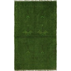 Overdyed Rug Handwoven Vintage Accent Rug 4.4×2.7 ft