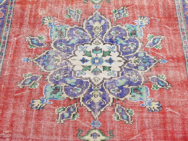 Vintage Rug, Anatolia Carpet, Distressed Rug, Floor Carpet Handmade Rug 68"x104" gallery