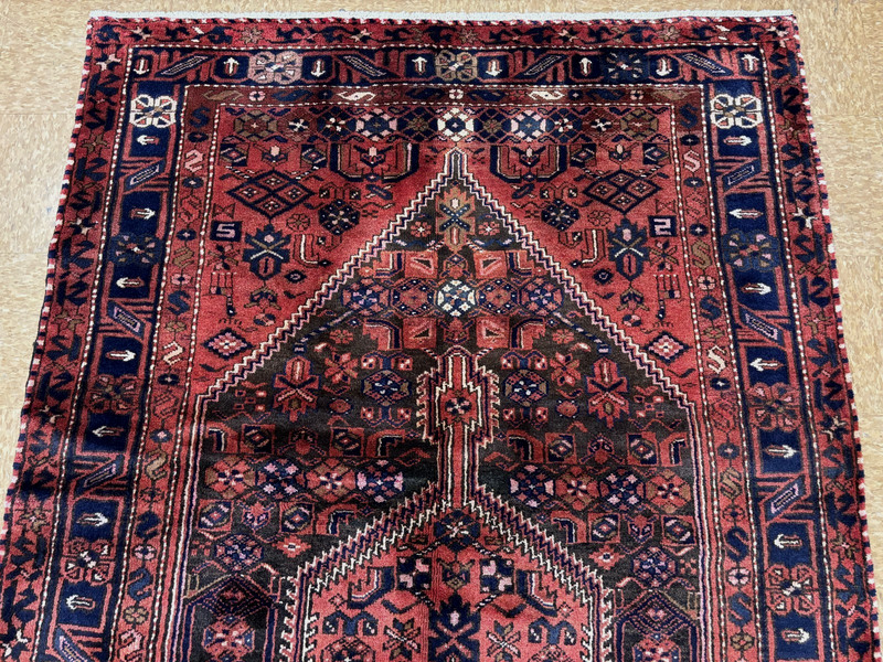 Vintage Hamedan Hand Knotted Wool Runner Rug 5x10 Tribal Oriental Area Rug Brown gallery