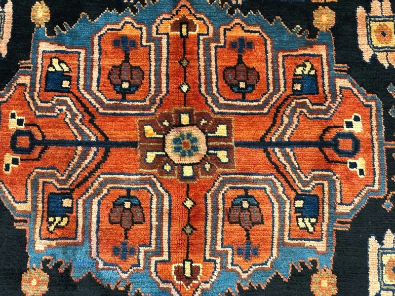 Hand Knotted Navy Tribal Nahavand Vintage Wool Area Rug 5x10 Oriental Carpet gallery