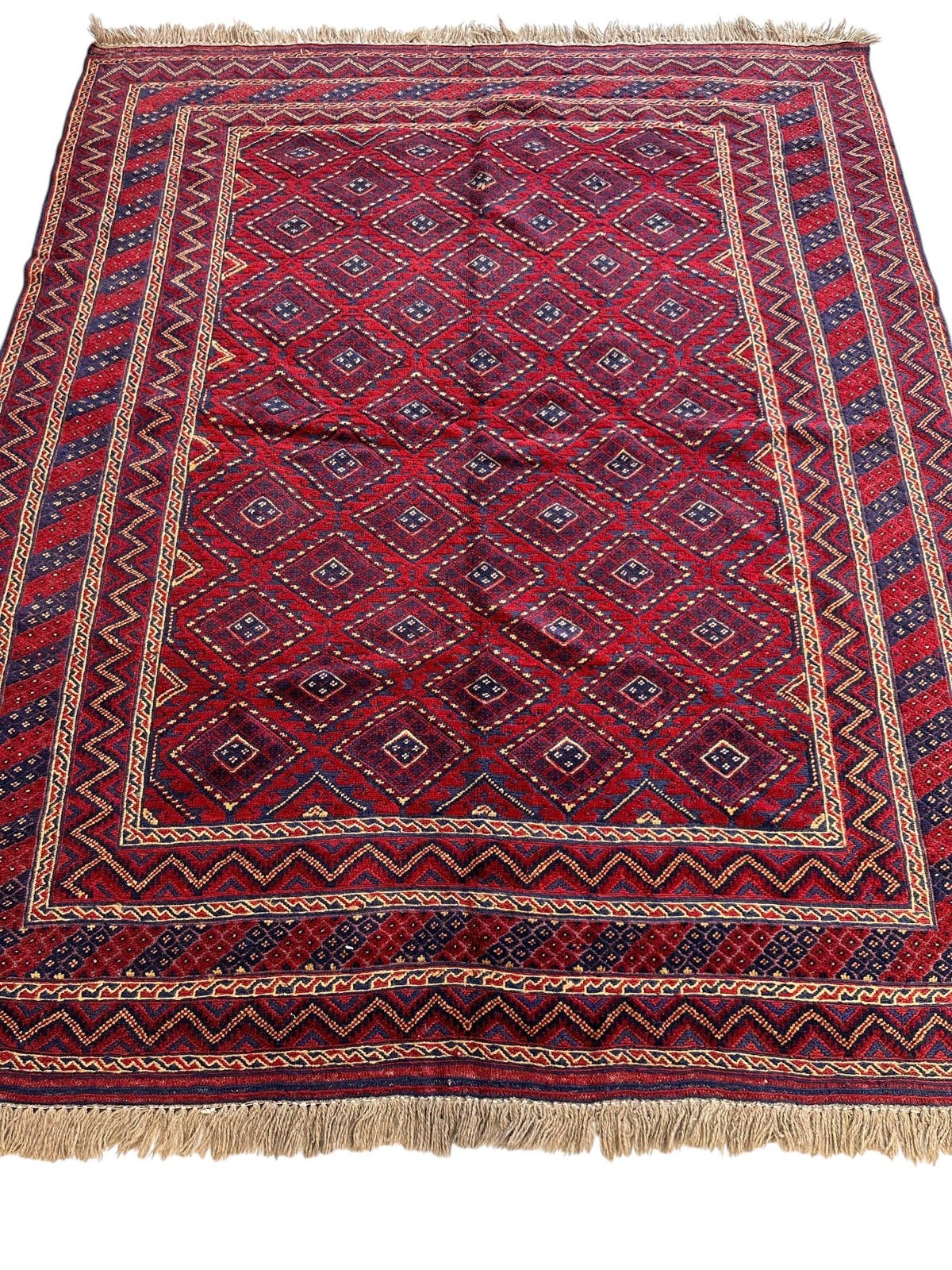 Hand-knotted Afghani Meshwani Wool Rug I Nakhunak Herati 5’1” x 6’3” gallery