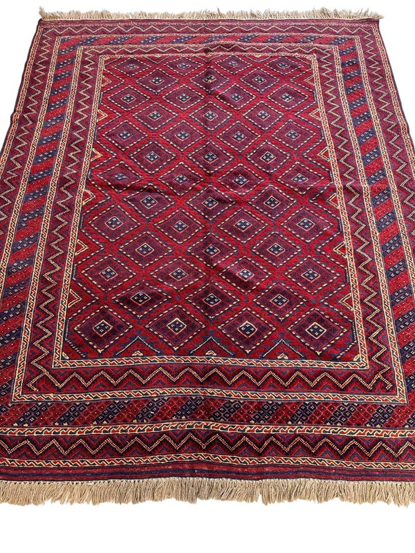 Hand-knotted Afghani Meshwani Wool Rug I Nakhunak Herati 5’1” x 6’3” gallery