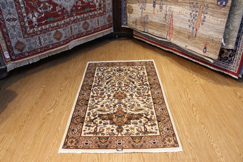 _HAND-MADE_RUG. Bukhara Turkmen design LIGHT BROWN wool area rug gallery