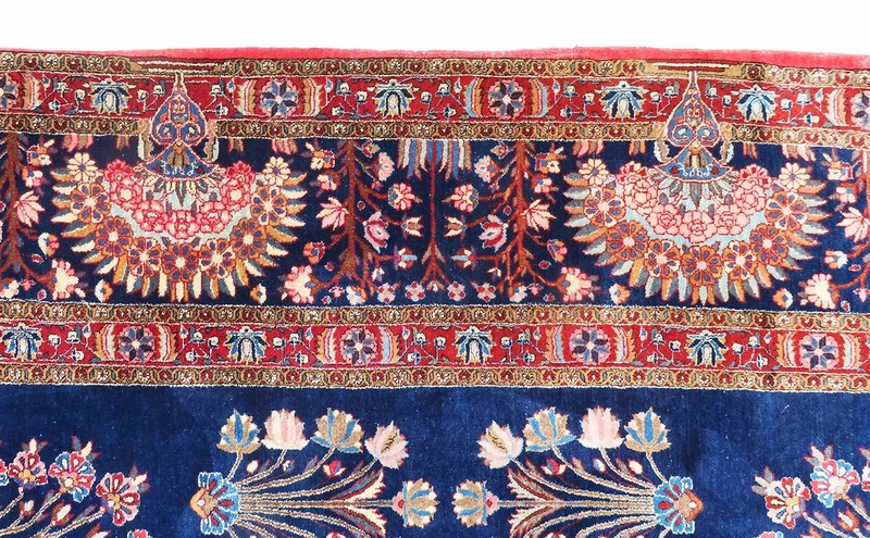 EXQUISITE, SUBLIME, ANTIQUE, ONE OF THE KIND, BOLD 1920 DABIR KESHAN LARGE RUG. gallery