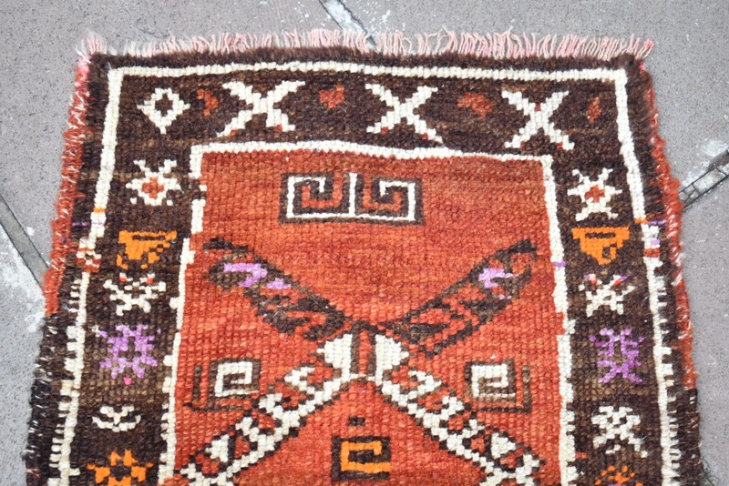 Vintage Turkish Rug 19'' x 30'' Anatolian Hand Knotted Oushak Rug Home Decor Rug gallery