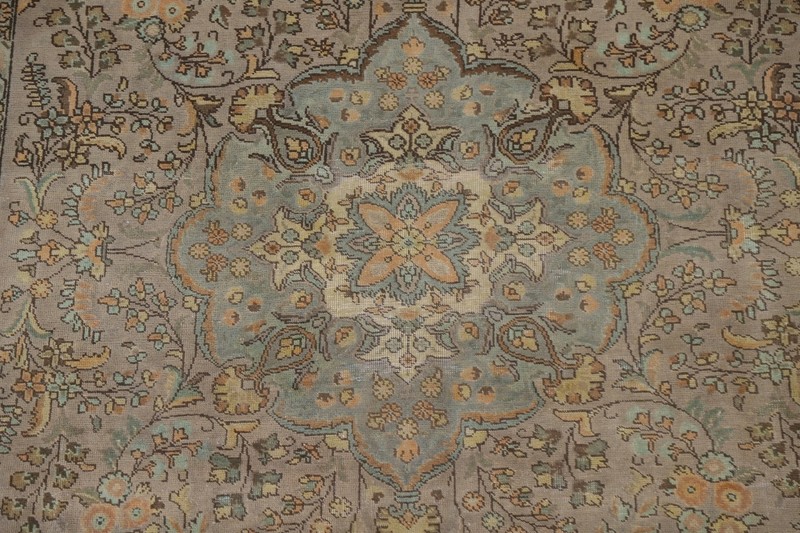 Vintage Muted Floral Tebriz Area Rug Hand-knotted For Living Room Carpet 8'x11' gallery