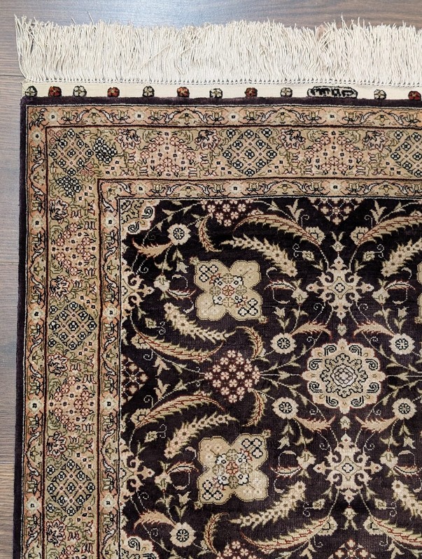 Small Silk Hereke Rug 2x3, Plum, Fine 500 KPSI gallery