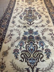 12.5X2.9. RUNNER HANDMADE RUG. CARPET . HAND MADE wool and silk
