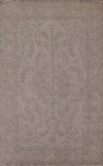 Handmade Beige Vintage Wool Carpet Distressed Area Rug 6×10 Ft Floral Rug