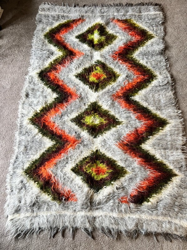Boho Shag Pile Tulu Turkish Mohair Colorful Rug 6ft 10” by 4ft 3” Aprox. Hippie gallery