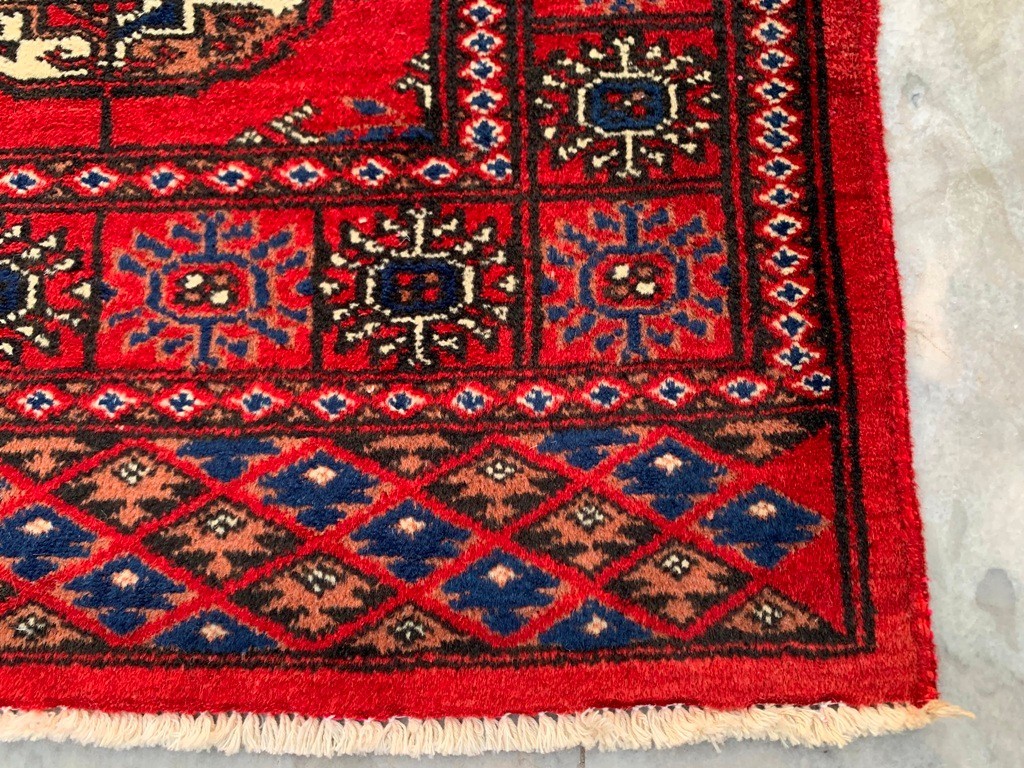 Vintage Afghan Jaldar Bokhara, Wool Area Rug, Traditional Carpet (2x3 ft.) gallery