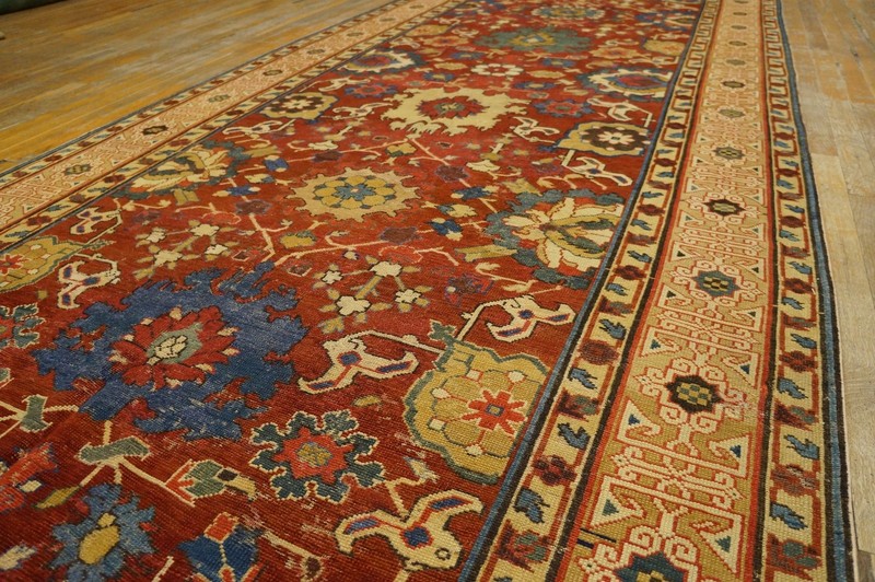 4'x11' Antique Early 19th Century Red Tribal Caucasian Kuba Kufic Border Hallway gallery