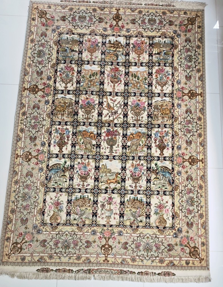 Fine Genuine Middle Eastern Rug Silk Foundation
