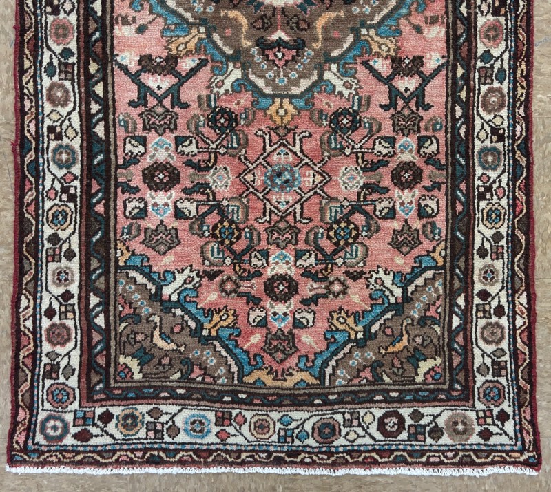 3x6 Vintage Hand Knotted Wool Runner Oriental Geometric Muted Soft Rose Area Rug gallery