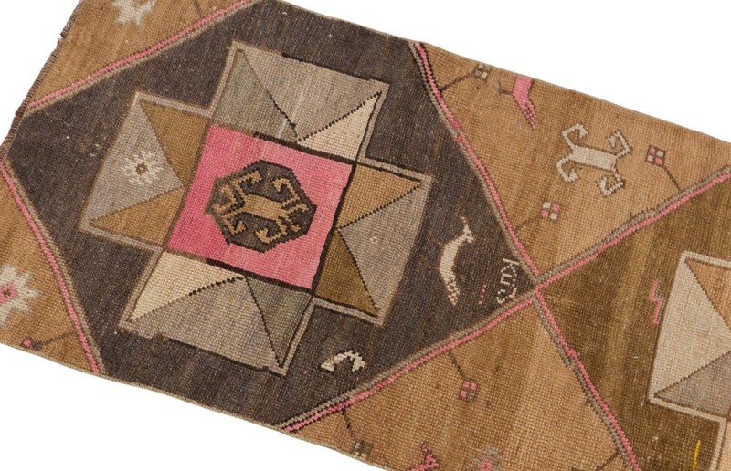 2'5" x 7'3" | 73 x 220 cm, Vintage Turkish Wool Rug, Handwoven Hallway Runner gallery
