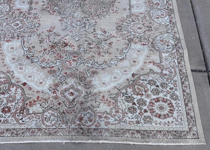 5'10 x 9'2 Distressed Overdyed Turkish Oushak Keyseri Antiqued Handmade Wool Rug gallery