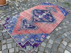 Wool rug, Area rug, Vintage rug, Turkish rug, Bohemian rug,4,0 x 7,8 ft