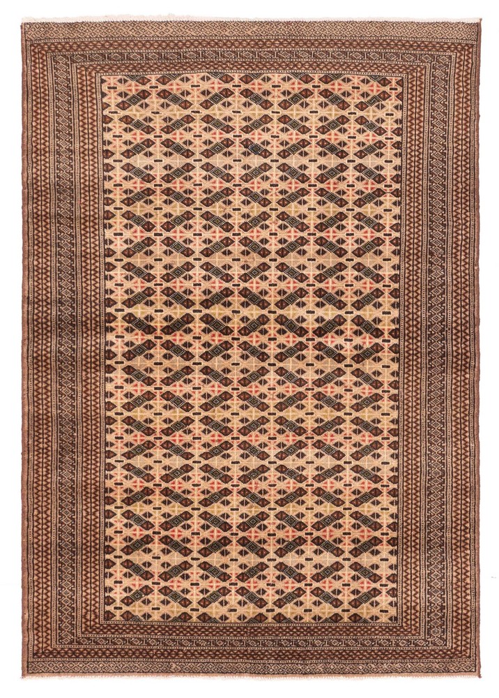Traditional Vintage Hand-Knotted Area Rug 4'3" x 6'2" Oriental Wool Carpet