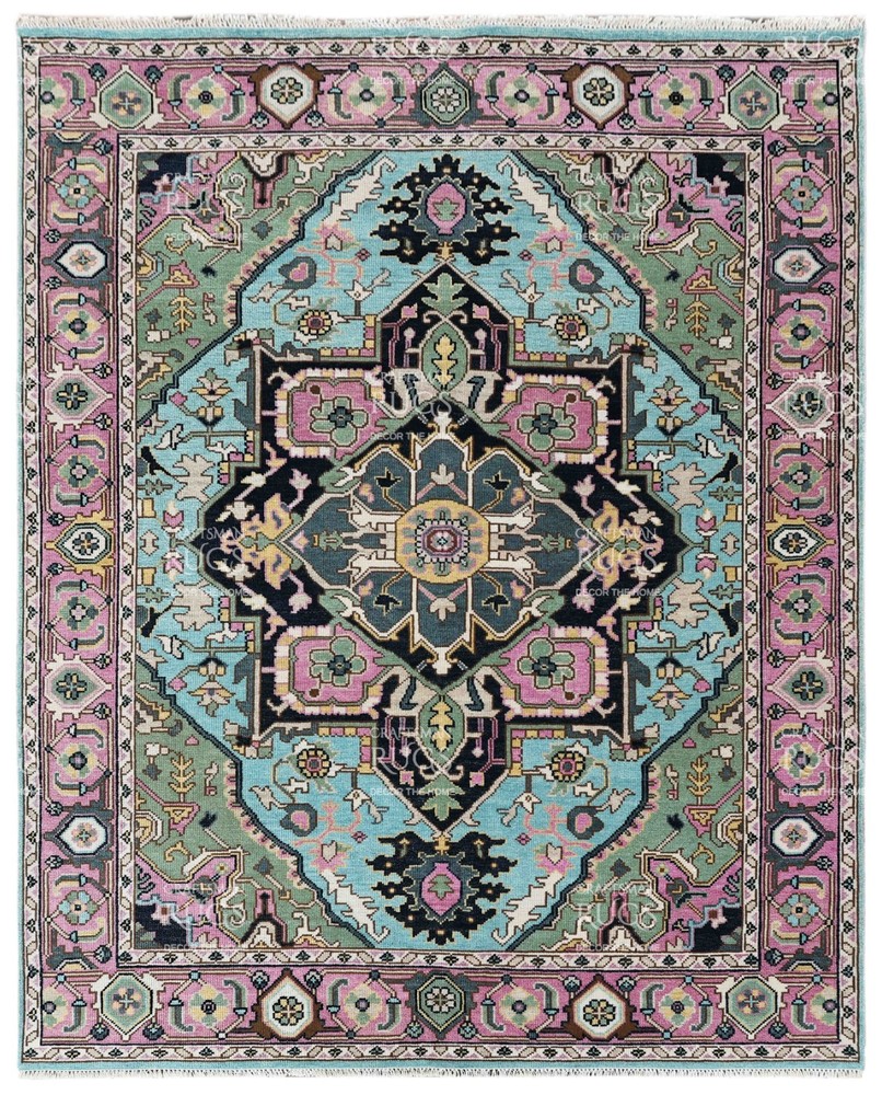 8x10 Hand made Traditional Living Area Rugs, Contemporary Floor Carpet