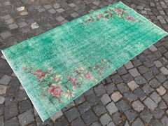 Home Decor Rug, Turkish Vintage Rug, Boho Decor Rug, Oushak Rug, 3,1 x 6,4 ft