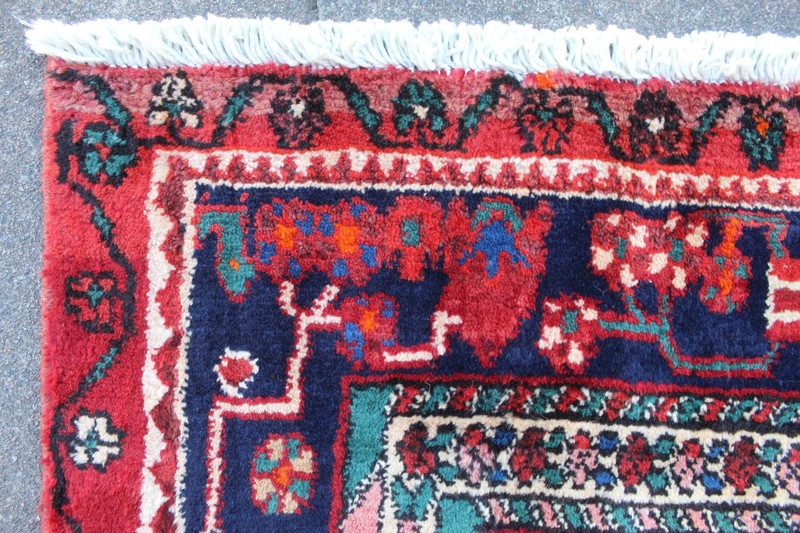 Vintage Hand Made Traditional Oriental Wool Black Long Corridor Carpet 366x166cm gallery