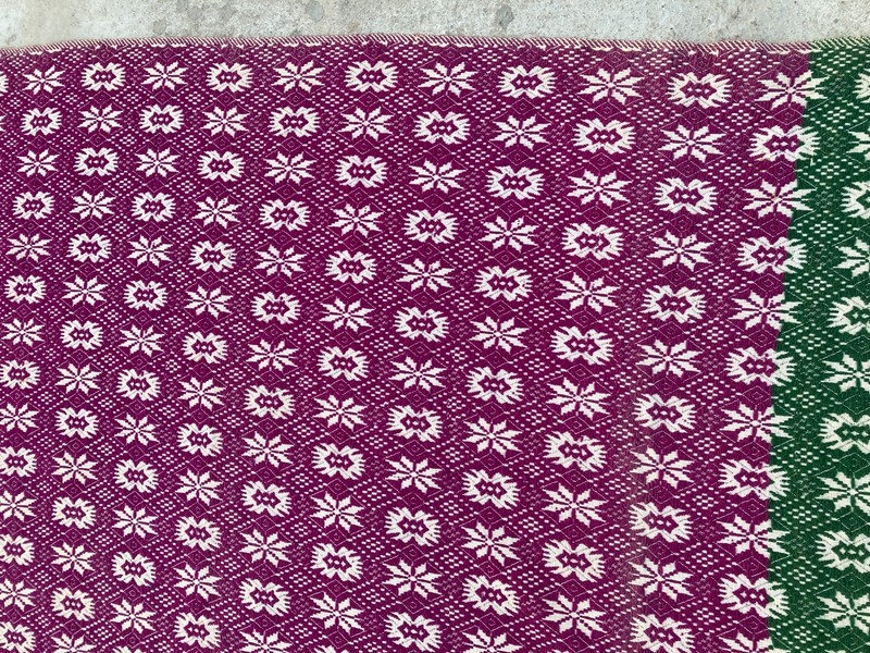 Vintage Handmade Geometric Floral Traditional Wool Flatwave Rug 201x173 cm gallery