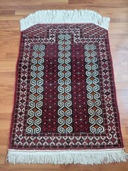Antique Turkoman Rug Geometric Kitchen Decor Rug Handmade Wool Carpet Rug X