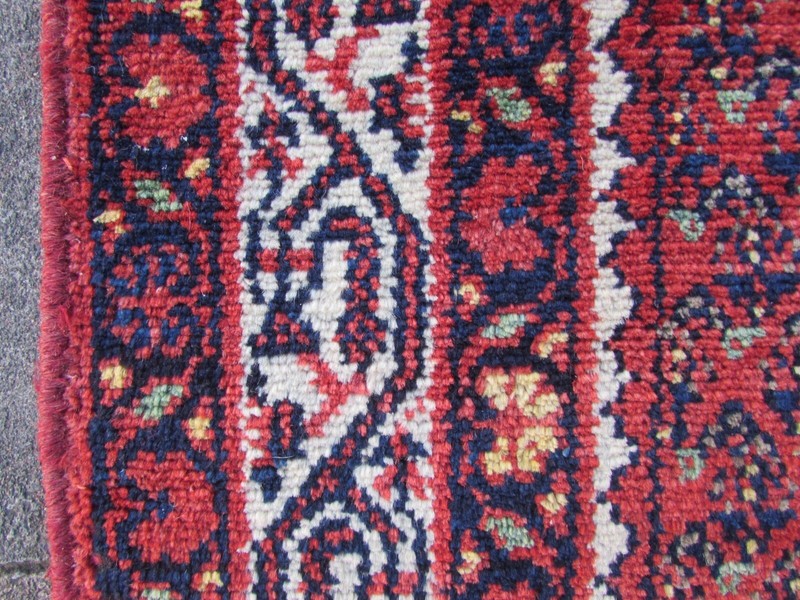 Vintage Worn Hand Made Traditional Oriental Wool Red Long Runner 389x110cm gallery