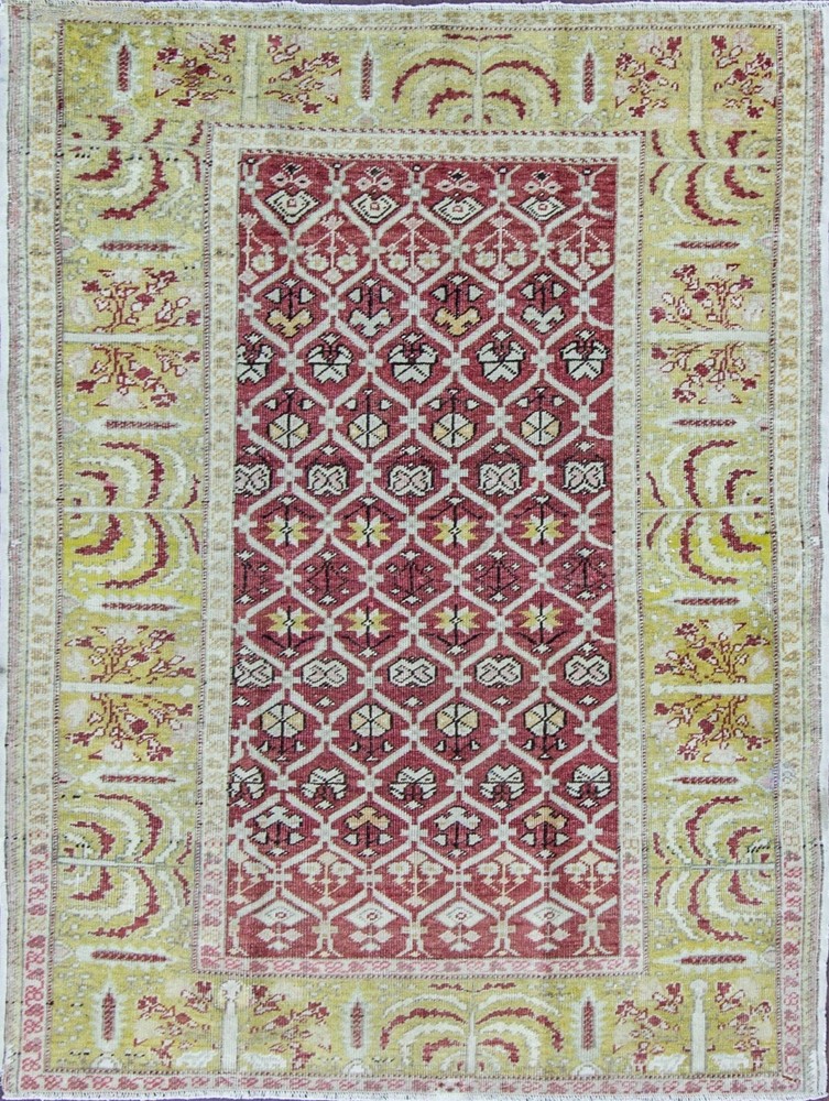 Antique Turkish Oushak Rug, 4' x 5'4" #15498
