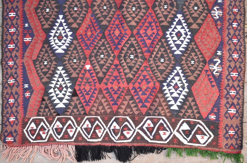 Turkish Rug 45''x65'' Handwoven Van Kilim 117x167cm Wool Vintage Tribal Area Rug gallery