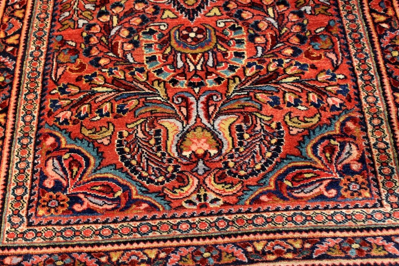 Antique Sarouk design Lilihan 3'6" x 5' Authentic Early 1900 Handmade WOOL gallery