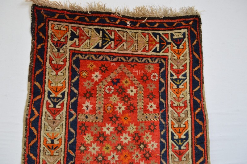 GREAT EAST ANATOLIAN KURDISH PRAYER RUG DATED 1901 AMAZING WOOL STAR PATTERN gallery