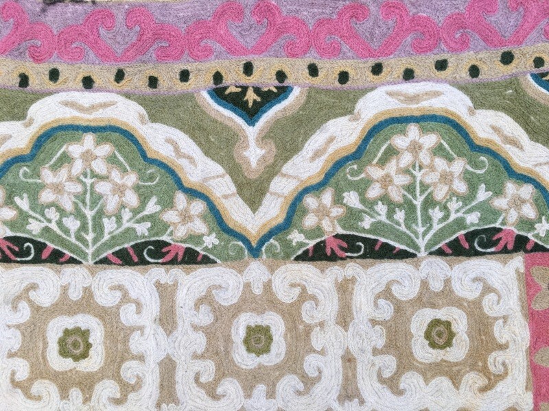 Vintage French Aubusson Style Area Rug Handmade Chain Stitch Wool Carpet 2x3 ft gallery