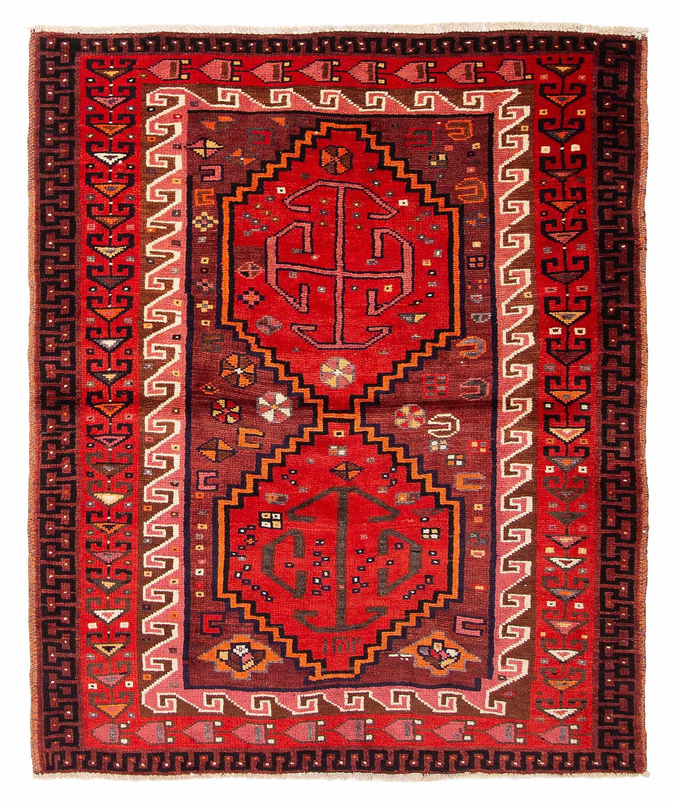 Vintage Traditional Hand-Knotted Area Rug 4'10" x 5'11" Oriental Wool Carpet gallery