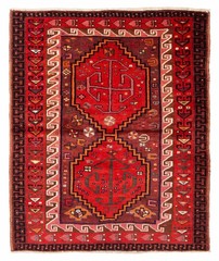 Vintage Traditional Hand-Knotted Area Rug 4’10” x 5’11” Oriental Wool Carpet