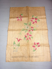 VINTAGE ARTS AND CRAFTS EMBROIDERY RUG PATTEN UNFINISHED COLUMBIA SCATTER 3395