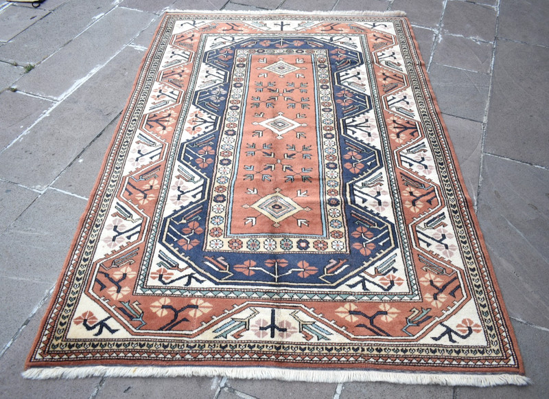 Vintage Turkish Rug 57'' x 81'' Hand-knotted Milas Rug Decorative Milas Wool Rug gallery