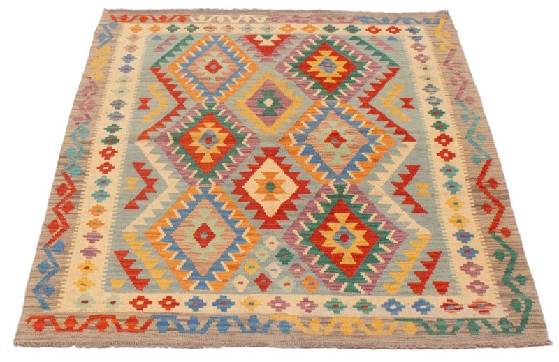 Vintage Hand Woven Area Rug 4'5" x 5'8" Traditional Wool Oriental Carpet gallery