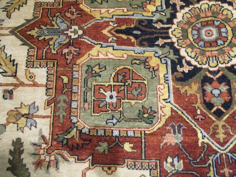 9x12 HERIZ SERAPI LOVELY DESIGN VEGETABLE DYE HANDMADE-KNOTTED WOOL RUG 585030 gallery