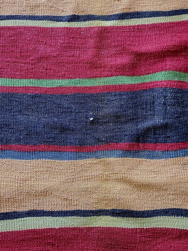 Handmade vintage afghan tribal maldari kilim rug, Width 57", Length 10ft gallery