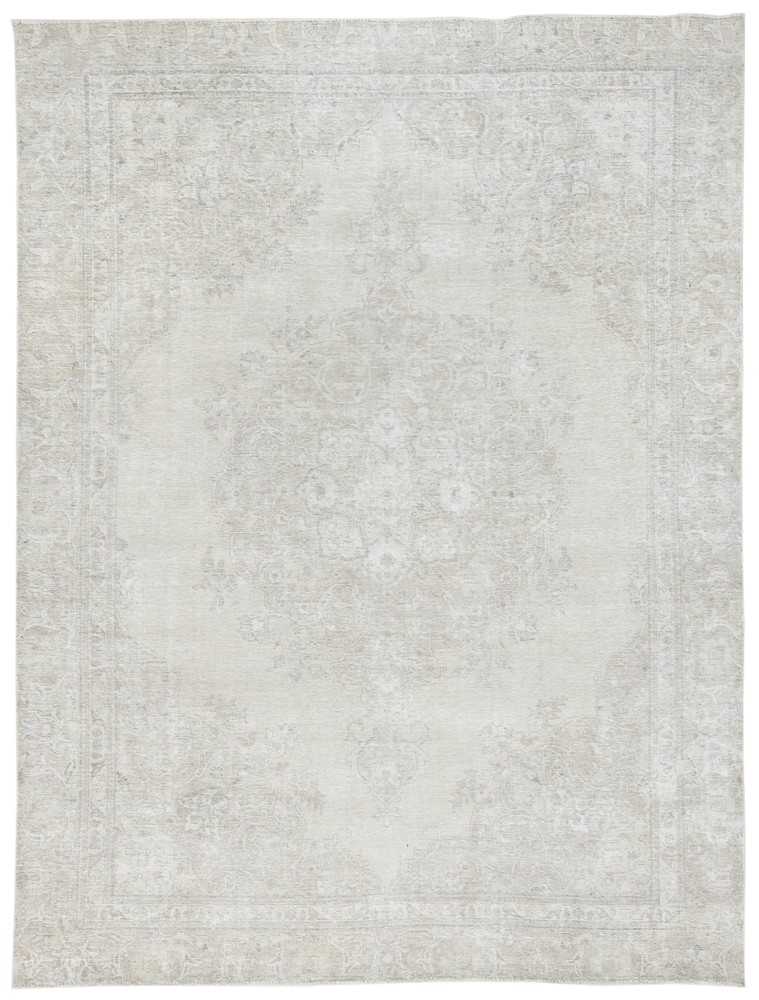 Vintage Oriental Rug Muted Distressed Floral Design Wool Carpet 8'3X10'9 ft
